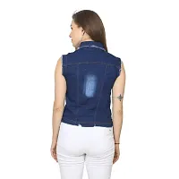 GSA MALL Stylish Latest Denim Lycra Blend Jacket For Women | SLEL-D.BLUE1-S-thumb1