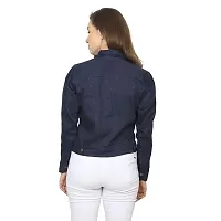 GSAMALL Stylish Latest Cotton Blend Jacket For Women | CTTN-NAVY-L-thumb1
