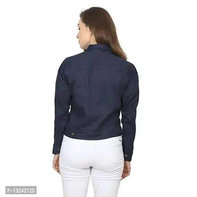 GSAMALL Stylish Latest Cotton Blend Jacket For Women | CTTN-NAVY-L-thumb2