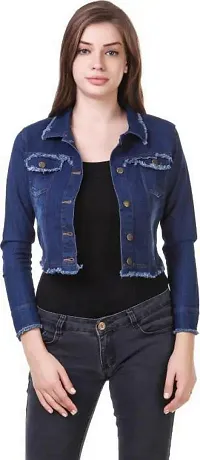 GSAMALL Women's STYLISHT Collar Denim Jacket