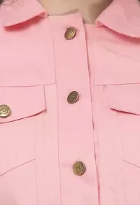 GSAMALL Stylish Latest Cotton Blend Jacket For Women | CTTN-PEACH-S-thumb2