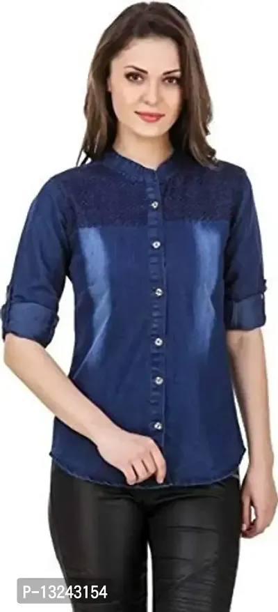 GSAMALL Denim Shirt (X-Large, Dark Blue)