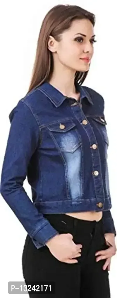 GSAMALL Women's Denim Jacket.(GSA-F.S-DP-JCKET_Blue_Large)-thumb2