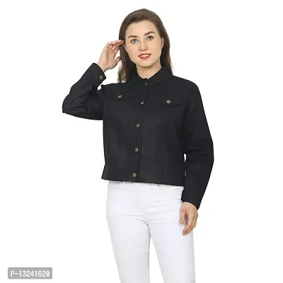GSA MALL Stylish Latest Cotton Blend Jacket For Women | CTTN-BLACK-S