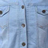 GSAMALL Stylish Latest Denim Lycra Blend Jacket For Women | PLN-L.BLUE-M-thumb2