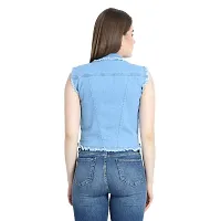 GSAMALL Women's Solid Denim Jacket (GSA MALL-SL-DHOBHI-JKT-LT-S_Light Blue_S)-thumb1