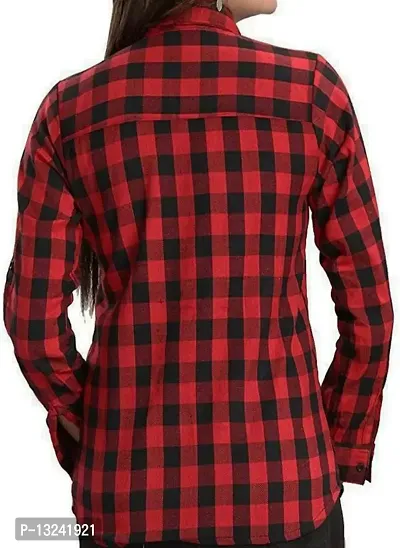 G.S.A ENTERPRISES Women's Shirt (GSA-RED-CHK-SHT-97-XL_Red & Black_X-Large)-thumb2