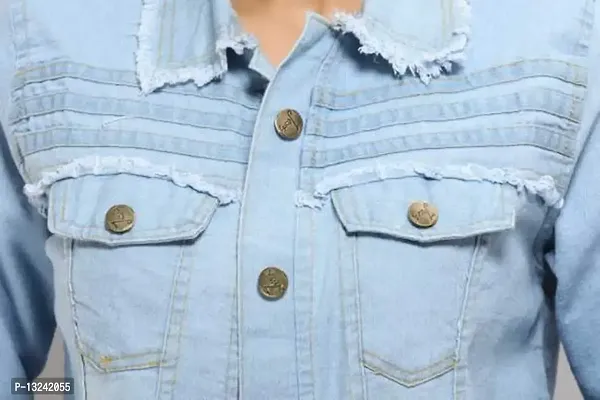 GSAMALL Stylish Latest Denim Lycra Blend Jacket For Women | RGH-L.BLUE-XL-thumb3