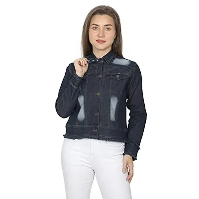 GSA MALL Stylish Latest Denim Lycra Blend Jacket For Women | RGH