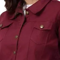 GSAMALL Stylish Latest Cotton Blend Jacket For Women | CTTN-MAROON-S-thumb2