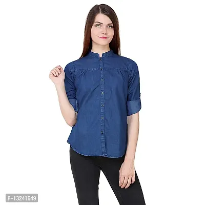 GSAMALL Women's Shirt (GSA-B-D-FLSB-D-M_M, Blue, Medium)