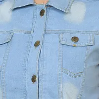 GSAMALL Stylish Latest Denim Lycra Blend Jacket For Women | SLEL-L.BLUE-XL-thumb2