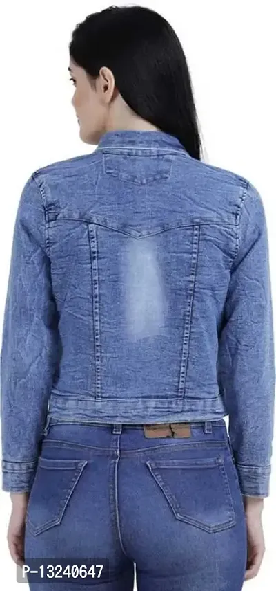GSA MALL Stylish Latest Denim Lycra Blend Jacket For Women | PLN-thumb2