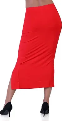 Elegant Red Cotton Bodycon Pencil Skirts For Women-thumb1