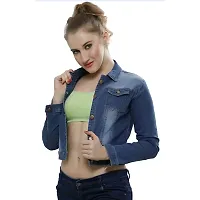 GSAMALL Women's STYLISHT Denim Jeans Jacket in Dark Blue-thumb3