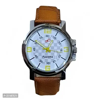 Stylish Brown Synthetic Leather Analog Watches For Men