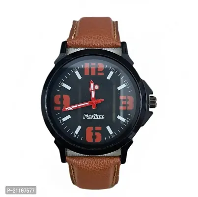 Stylish Brown Synthetic Leather Analog Watches For Men-thumb0