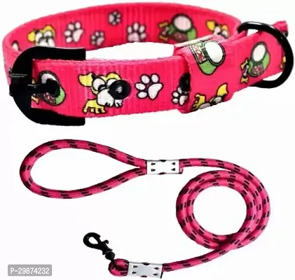 Dog Collar AND Leash Medium pink