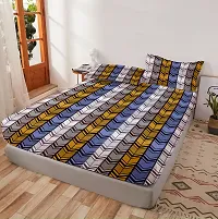 Comfortable Multicoloured Glace Cotton King 1 Bedsheet + 2 Pillowcovers-thumb1