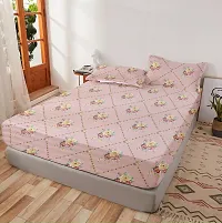 Comfortable Pink Glace Cotton King 1 Bedsheet + 2 Pillowcovers-thumb1