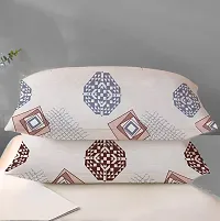 Comfortable Off White Glace Cotton King 1 Bedsheet + 2 Pillowcovers-thumb2