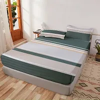 Comfortable Multicoloured Glace Cotton King 1 Bedsheet + 2 Pillowcovers-thumb1