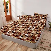 Comfortable Brown Glace Cotton King 1 Bedsheet + 2 Pillowcovers-thumb1