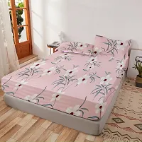 Comfortable Pink Glace Cotton King 1 Bedsheet + 2 Pillowcovers-thumb1