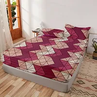 Comfortable Pink Glace Cotton King 1 Bedsheet + 2 Pillowcovers-thumb1