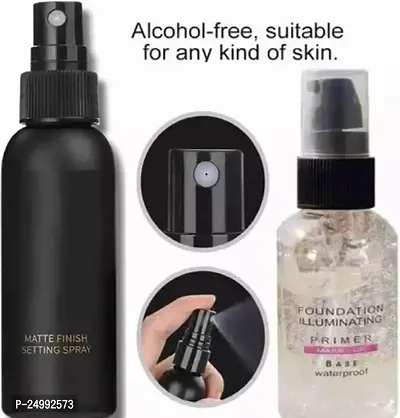 Hitan Face Makeup Combo Of Makeup Fixer Face Spray And Face Primer Gel Set Of 2-thumb0