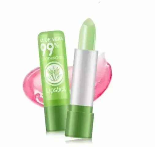 Color Change Lipstick Lip Blam, Long Lasting Magic Temperature Nutritious Lips Makeup Aloe Vera Lip Gloss Set Aloe Vera Lipstick, Matte Finish, WE74