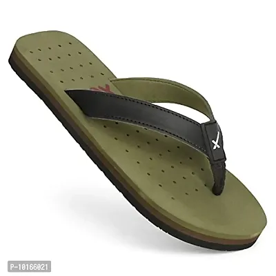 XOD KIDS Slippers For Women's EVA Flip Flop For Women's - OLIVE/BLACK, 6UK-thumb3