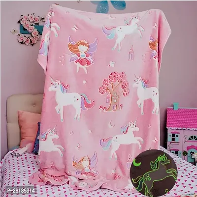 Super Soft and Cozy Cute Baby Blanket with Glow in Dark Kids Blanket for Boys  Girls- Unicorn-thumb0