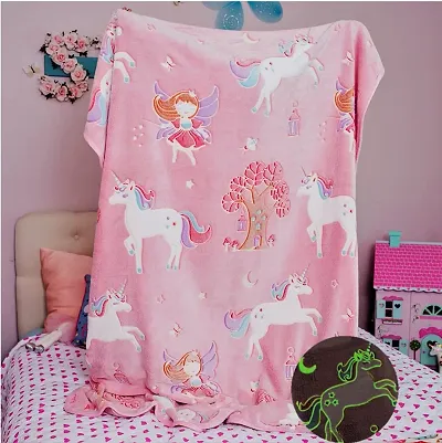 Super Soft and Cozy Cute Baby Blanket with Glow in Dark Kids Blanket for Boys  Girls- Unicorn