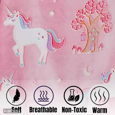 Super Soft and Cozy Cute Baby Blanket with Glow in Dark Kids Blanket for Boys  Girls- Unicorn-thumb4
