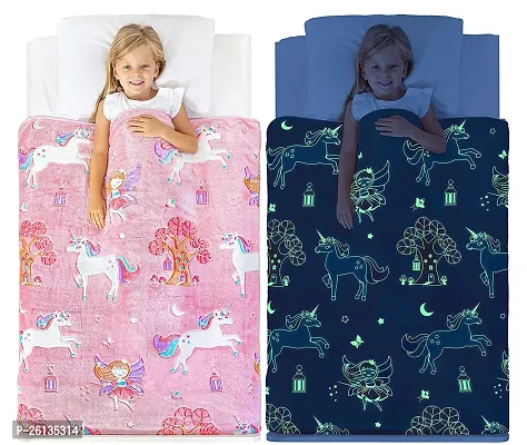 Super Soft and Cozy Cute Baby Blanket with Glow in Dark Kids Blanket for Boys  Girls- Unicorn-thumb2