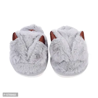 Mocy Cat Ear Design Slippers For Baby Kids-Grey-thumb0