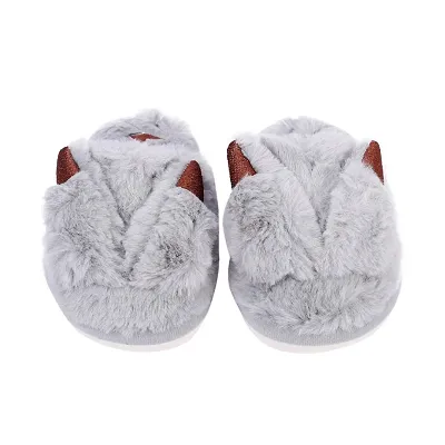 Mocy Cat Ear Design Slippers For Baby Kids-Grey