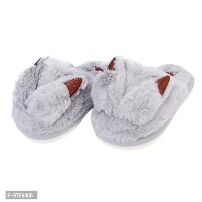Mocy Cat Ear Design Slippers For Baby Kids-Grey-thumb3