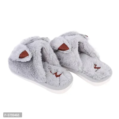 Mocy Cat Ear Design Slippers For Baby Kids-Grey-thumb5