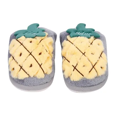 Mocy Pinapple Design Slippers For Baby Kids-Grey  Yellow