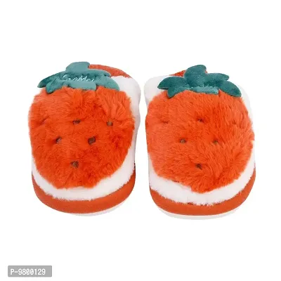 Mocy Fruit Designer Slippers For Baby Kids-Orange  White-thumb0