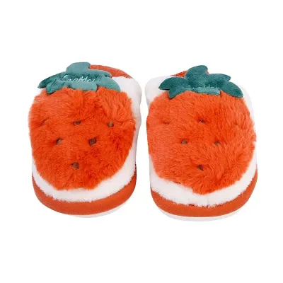 Mocy Fruit Designer Slippers For Baby Kids-Orange  White