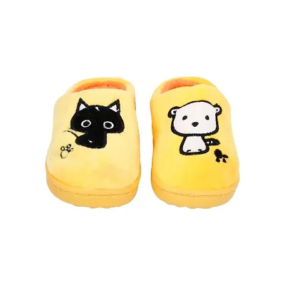 Mocy Baby Cat  Dog Design Slippers For Baby Kids-Yellow