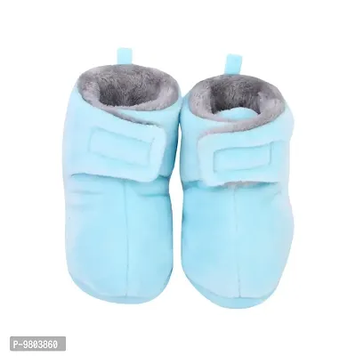 Mocy Plain Soft  Comfortable Booties Footwear For Tiny Baby-Sky Blue-thumb0