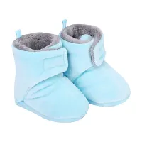 Mocy Plain Soft  Comfortable Booties Footwear For Tiny Baby-Sky Blue-thumb3