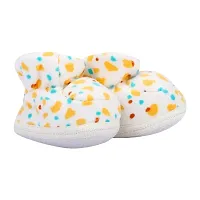 Mocy Polka Printed Soft  Comfortable Booties Footwear For New Born Baby-White  Yellow-thumb1