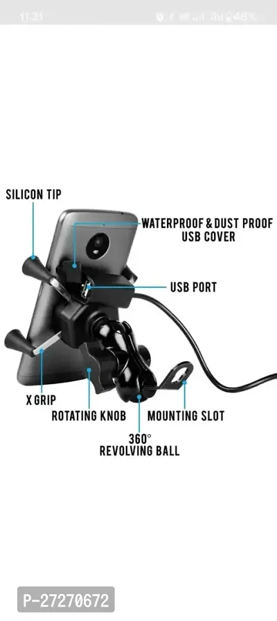 Waterproof Bike Mobile Holder With Usb Charger