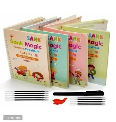 Magic Practice Copybook for Kids (4 Book + 1 Pen + 10 Refill + 1 Grip) Magic Book for Kids-thumb2