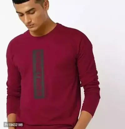 Stylish Maroon Cotton Blend Tshirt For Men-thumb0